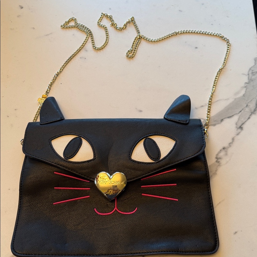 Black Cat Face Crossbody Bag